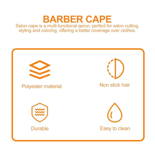 Capa de barbería negra para corte de cabello 140x90cm 3 piezas miniatura 7