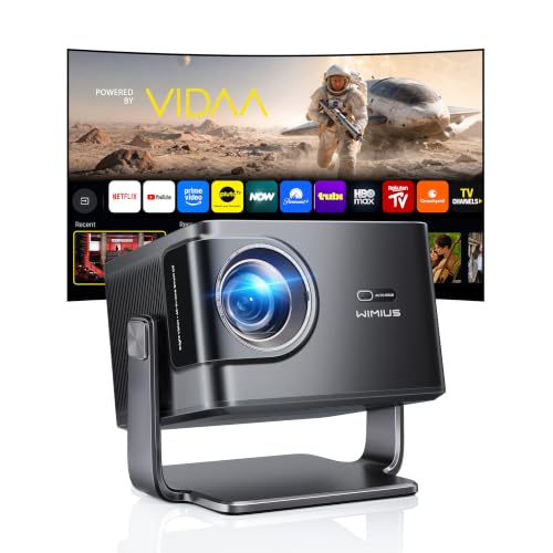 【2600 ANSI/Dolby 56W/VIDAA OS/225°Stand】WiMiUS K14 Smart Projector 4K Decode, Native 1080P Home Cinema Projectors, Airplay2 Bluetooth Auto Focus HDR10 Projector, Outdoor Projectors Voice Phone Control