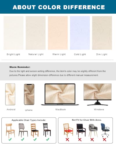 CRFATOP Waterproof Chair Cushion Cover Set of 2 Dining Seat Slipcover,L,24 — view 5