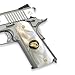 Premium Gun Grips Full Size 1911 Grips Pearl w/Black and Gold Eagle Gov. & Clones Taurus, S&W, Springfield, Rock Island Mother of Pearl Bonus 4 Gold Screws