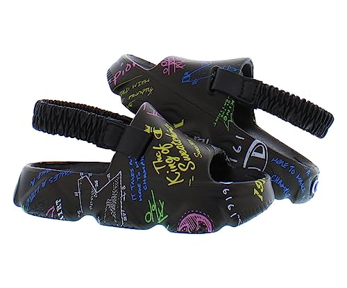 Champion Meloso Squish Doodle Slide Infant/Toddler Shoes Size 9, Color: Night Core Black/Multicolored-Black4