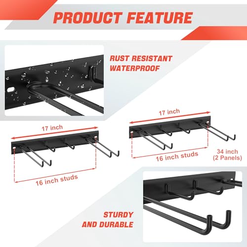 Walmann Garage Ski Rack, Indoor Ski Hangers For Home Shed Storage Wall Mounted Ski Holder Holds Up To 8 Pairs Of Skis thumb #5