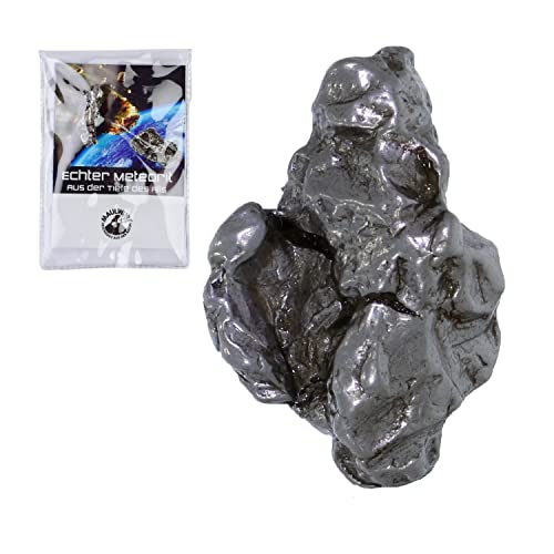 Maulwurf - Geschenke aus der Natur - echte Sternschnuppe mit Zertifikat - Meteoriten-Steine ca. 5-7,5 Gramm - echter Stern als originelles Geschenk - Meteorit mit Zertifikatskarte in Pouch