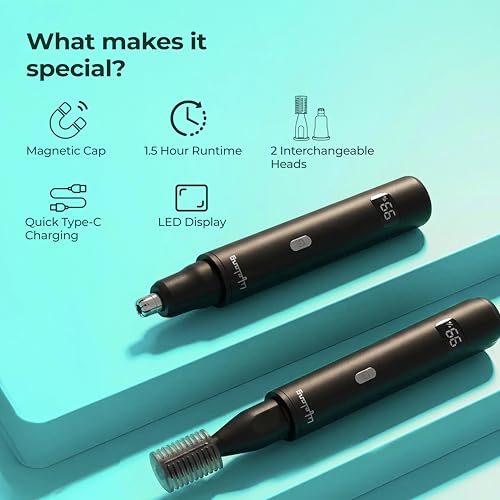 Image of Lifelong Nose Trimmer for Man | Nose Hair Trimmer for Women | Rechargeable Painless Nasal Hair Cutter, Ear Hair Remover, Eyebrow Scissors |Unisex Nose and Ear Electric Hair Removal Pen |1.5Hr Runtime