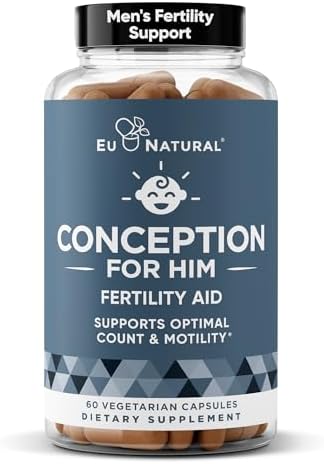 Conception For Him – Fertility Supplements for Men, Male Fertility Booster & Prenatal – Optimal Sperm Count, Motility Strength – Ashwagandha, Folate Folic Acid,Magnesium & Zinc – 60 Veg Soft Capsules
