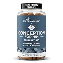 Eu Natural Conception for Him - مكملات الخصوبة للرجال مع أشواغاندا وحمض الفوليك والزنك - دعم عدد الحيوانات المنوية وحركتها وقوتها - دعم الخصوبة للرجال، 60 كبسولة نباتية
