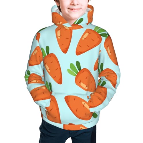 Cartoon Carrot Kids Pullover Hoodies Boys Sweatshirts Girls Athletic Clothes with Pocket2