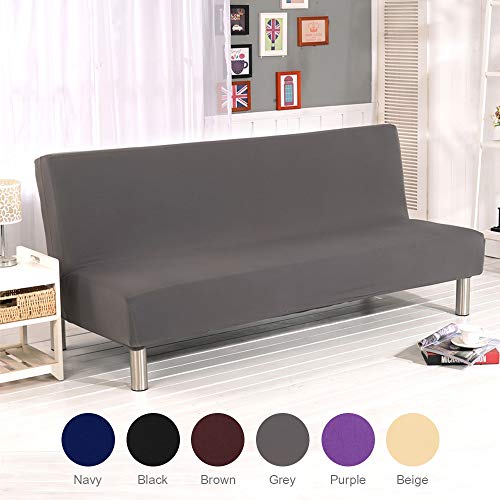 Capa para sofá-cama sem braço, capa para futon de veludo mais grosso e elástico, capa dobrável para