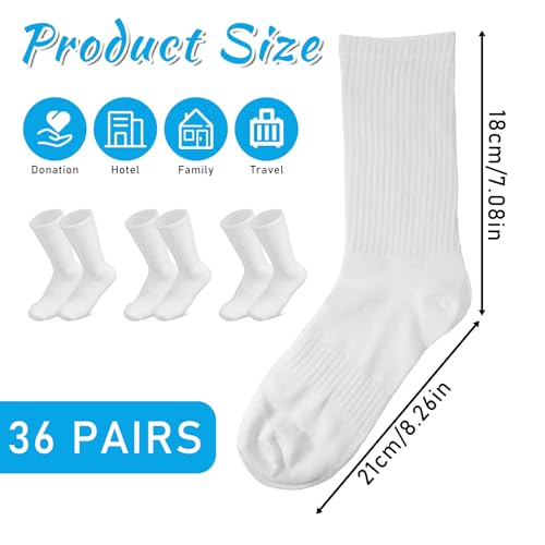36 Pairs Crew Socks Bulk for Women Cotton Breathable Thin Dress Socks for Men Women Hiking Running2