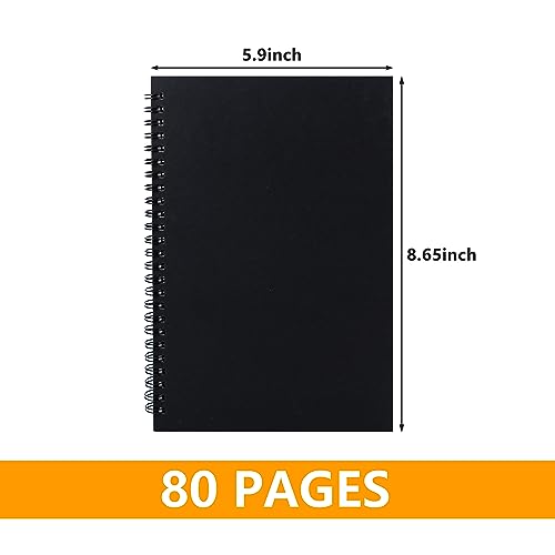 Carnet de notes Ykimok à couverture souple et double spirale métallique noire - 2