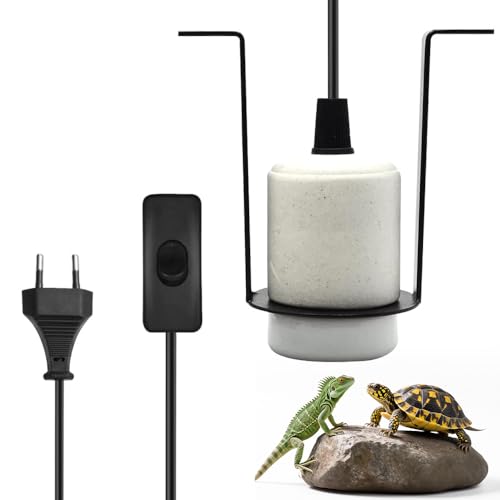 YANGUN Reptilien Keramik Wärmelampe Lampenfassung, E27 Heiz Lampenfassung Terrarium Lampe, 1,5M Kabel und Stecker, Heizlampe für Aquarium Reptil, UV-Glühlampe, Schildkröte, Eidechsen, Bartagame YANGUN Reptilien Keramik Wärmelampe Lampenfassung, E27 Heiz Lampenfassung Terrarium Lampe, 1,5M Kabel und Stecker, Heizlampe für Aquarium Reptil, UV-Glühlampe, Schildkröte, Eidechsen, Bartagame