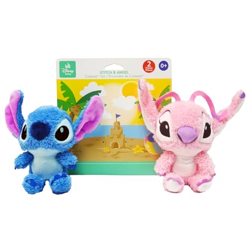 Image of KIDS PREFERRED - Disney Baby Lilo & Stitch CUTEEZE 2 Pack Angel & Stitch Plush Stuffed Animals, Experiment 626, Multicolor,6 inches