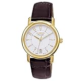 INDIVIDUELLER STIL MIT MARKANTEN DETAILS – robustes silberfarbenes Edelstahlgehäuse mit längenverstellbarem braunem Lederarmband (mit Dornschließe); Gehäuse-Durchmesser: 30 mm; wasserdicht bis 5 bar.