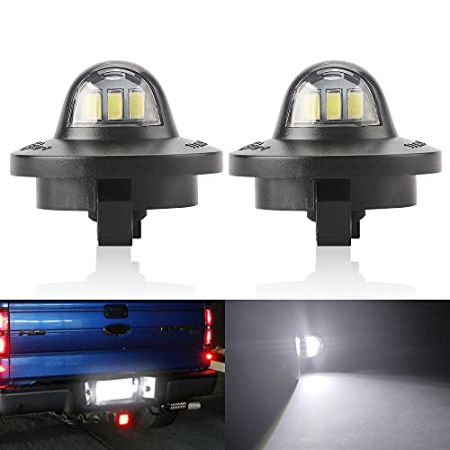 2PCS LED License Plate Lights Tag Light Assembly 5630 SMD 6500K White for 1990-2016 Ford F-150 F-250 F-350 Super Duty Excursion Expedition Ranger Explorer Bronco