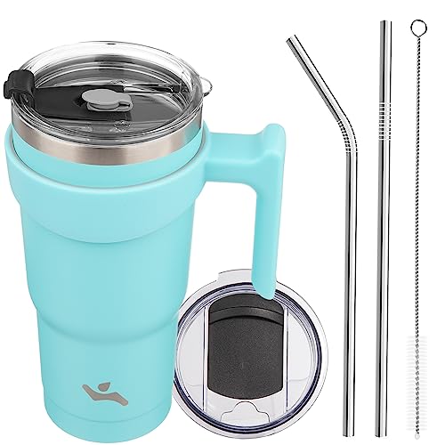Image of Konokyo 20 oz Tumbler with Handle and Straw, Insulated Travel Mug