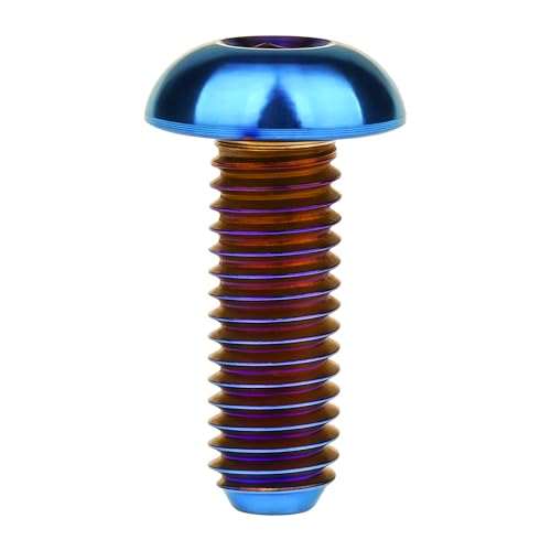 Image of Titanium Bolt M4x6 8 10 12 15 20mm Hex Head Screws for Bicycle Pack of 4 (Burnt Blue, M4x12mm)