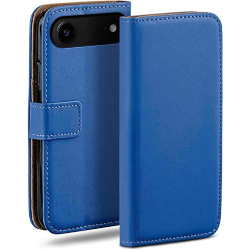 Étui de protection iPhone Air moex en similicuir bleu aux finitions soignées à 360°