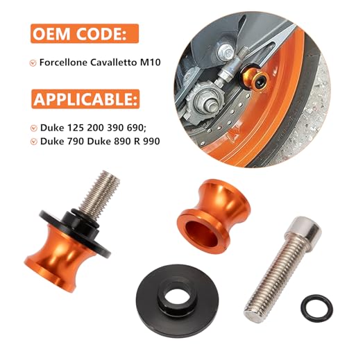 Anlseiod 2x M10 Schwinge Ständer für Duke 125 200 250 390 690 790 890 Duke 125 Ständer Aufnahme Universal Montageständer Motorrad Ständeraufnahme