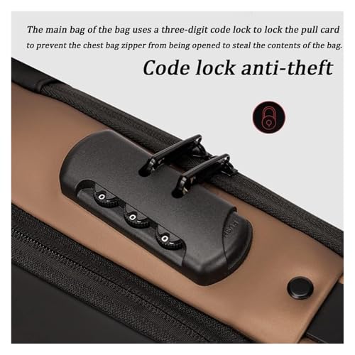 Anti-Theft Sling Backpack with USB Charging Port, Waterproof Shoulder Bag, Black(Gray)4