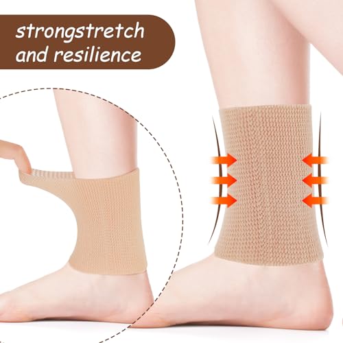 Prasacco 1 Pair Ankle Gel Sleeves for Men Women Ankle Compression Sleeve Ankle Protector Brace Skate Socks Ankle Pads Ankle Monitor for Skating Riding Ski Ankle Protection - Image 4