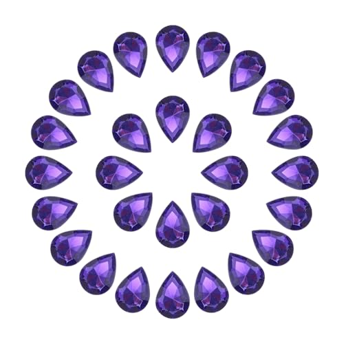 MECCANIXITY 100Pcs 10 x 14 mm Teardrop Rhinestones Acrylic Pointed Back Rhinestone Beads Gems for Jewelry Making Costume Crystal Embellishments Crafts, Deep Purple by MECCANIXITY - Used condition - CA$4.91