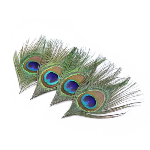 20pcs Natural Peacock Feathers Big Eyes Trimmed Peacock Feather for Crafting Dreamcatchers Weddings Floral Cosplay Mask Decor Carnival Holiday Decoration