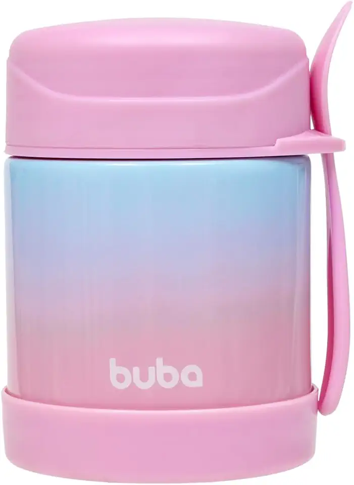 Buba Pote Termico C/Colher Degrade Rosa