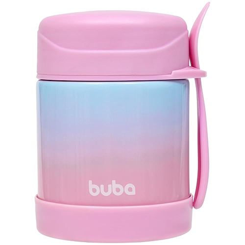 Buba Pote Termico C/Colher Degrade Rosa