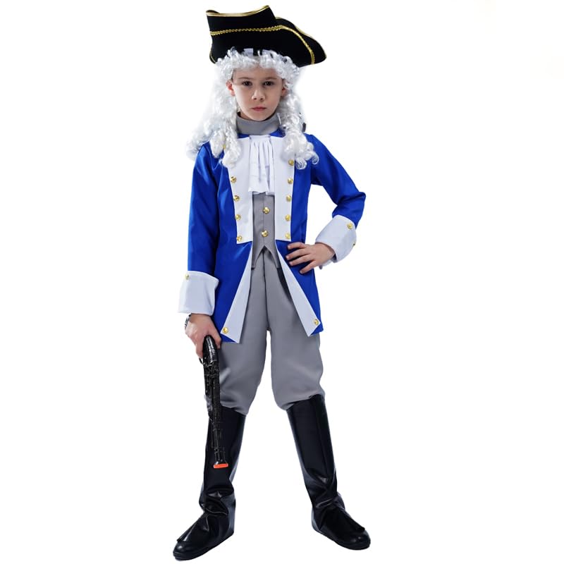 SEA HARE Children's Colonial General Role Play Costume (XL:13-14 years), Blue