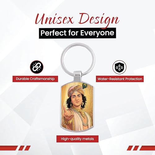 Image of Stylish Metal Keychains with Permanent Glossy Print - Inspirational Quotes & Spiritual Designs - Perfect Key chains for loved ones, Personal Use, Gifts & Return Gifts