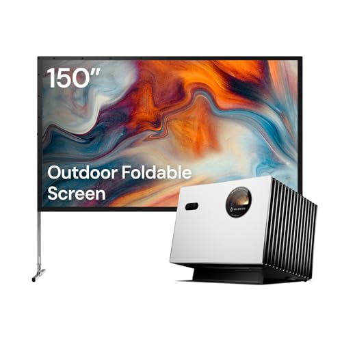 Image of Valerion StreamMaster Plus2 4K Laser Projector and 150" Outdoor Projector Screen with Stand