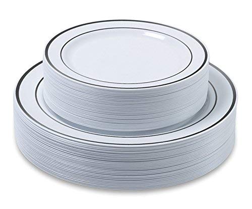 Disposable Plastic Plates - 120 Pack - 60 x 10.25