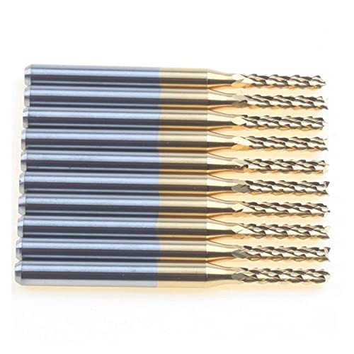 BERWENNY 10pcs Carbide End Mill Engraving Bit CNC Milling Cutter 3.175/2.0/10.5mm