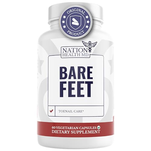 Bare Feet - Toenail Care - Nails Supplement with Vitamin A, Vitamin C, Oregano Powder and More - Nail Repair, Growth and Nail Care – Foot Health, 60 Capsules