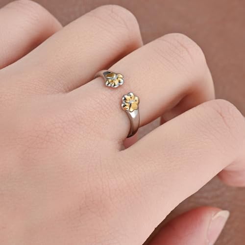 Jude Jewelers Stainless Steel Adjustable Size Cat Dog Pet Paw Style Holiday Party Wedding Statement Ring2