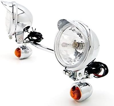2 x Motorcycle Parts Chrome Racing Custom Amber Bulbs Turn Signals Spot Light Bar Blinkers Indicators Touring Lights Accessories Fit For Yamaha V-Star Vstar 950 1100 1300 Classic Stryker