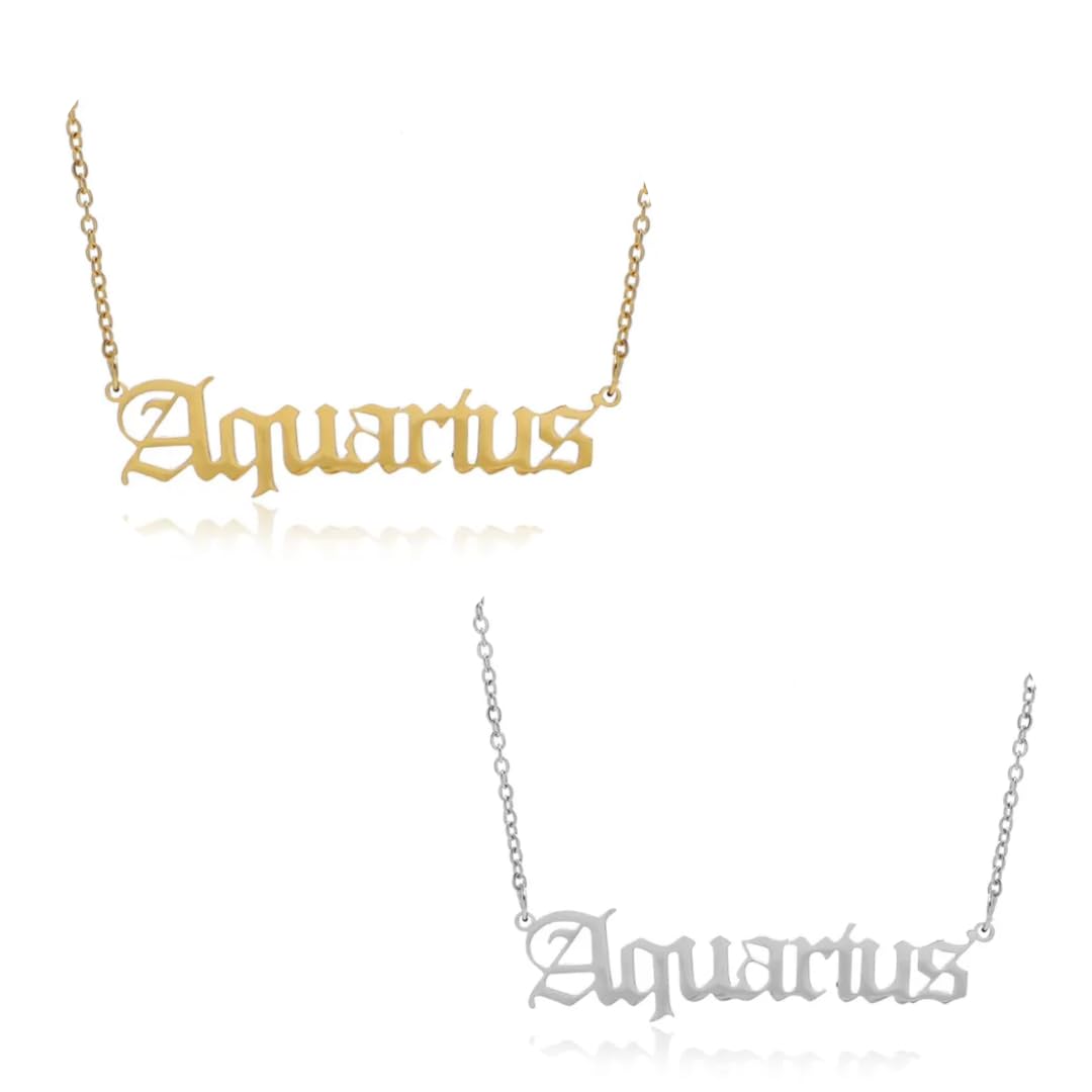 GDJEWLS2 Pcs set Gold and Silver Zodiac horoscope Constellation Necklace with Zircon Horoscope Jewelry Astrological Sign Gold and silver Plated Pendant Birthday Gift For Women Girls
