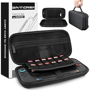 Gamorek Switch 2 Carrying Case Compatible with Nintendo Switch 2, Protective Travel Case with 24 Game Cartridge Slots for Charger and Accessories