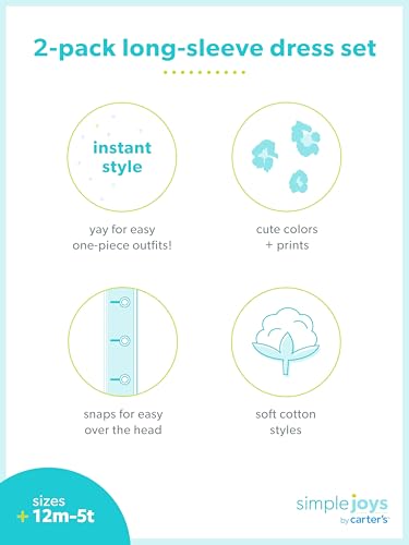 Simple Joys by Carter's Girls' 2-Pack Stretch Rib Dresses4