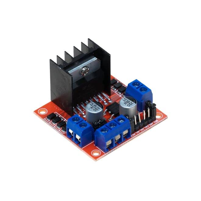L298N Voltaj Regülatörlü Çift Motor Sürücü Kartı, Kırmızı Pcb