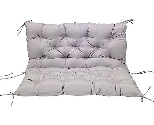 Coussin de balancelle gris clair 150 cm imperméable pour banc de jardin extérieur à dossier