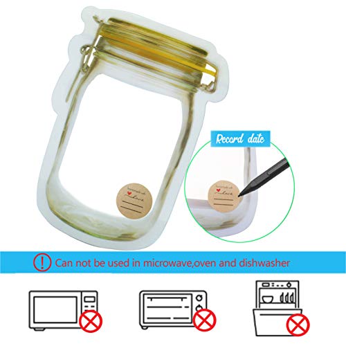 Laffeya 30Pcs Mason Jar Bags, Portable Christmas Cookies Nut Candies Saver Storage Bags, Reusable Snack Storage Bags, Candy Zipper Sealed Bags #TOP2