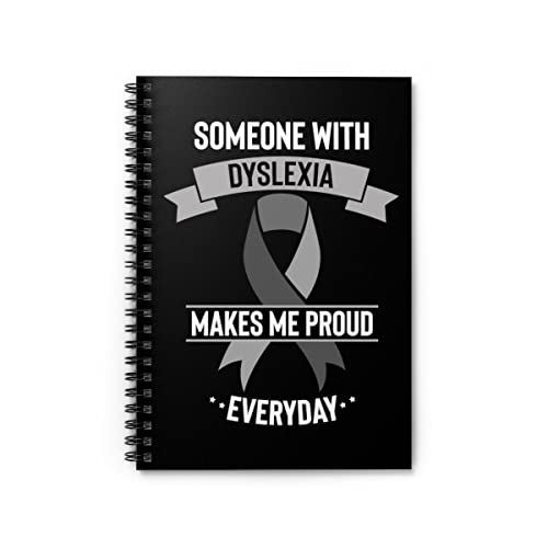 Cuaderno de espiral humorístico para alguien con dislexia, apoyo a los pacientes, ventilador de apoyo, disgrafía vintage, persona con cinta de discapacidad, talla única