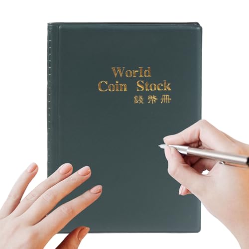 tulahkomen Livre de collection de pièces de monnaie | Organiseur de 120 pochettes | Album de rangement | Pour musée, conservation culturelle, histoire, classe, projet scolaire, retraite, Noël