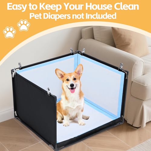 Image of HOMBYS Dog Pee Pad Holder with High Walls, No-Spill Indoor Potty for Large Dogs, Foldable Puppy Litter Box, Patent Pending (25.2 inch Lx21.3 Wx15.7 H)
