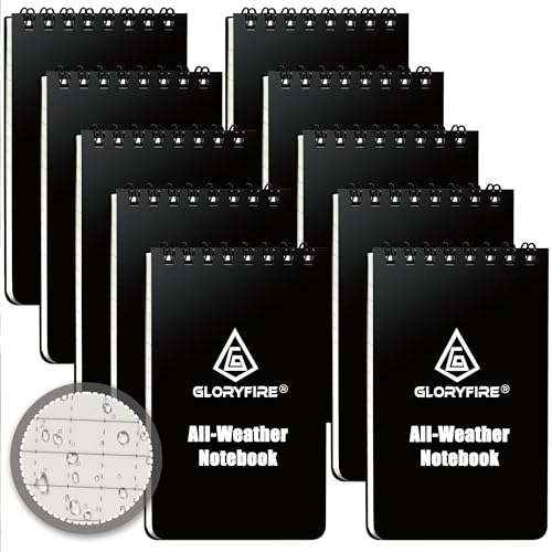 Carnet de notes étanche GLORYFIRE doté d'une poche imperméable haute protection