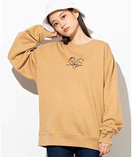 Amazon ウィゴー 薔薇 刺繍 プルオーバー スウェット トレーナー メンズ L ベージュ トレーナー パーカー 通販