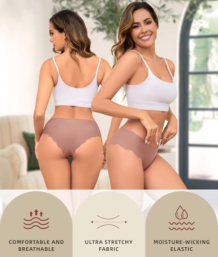 Image of Womens Breathable Seamless Thong Panties No Show thongs Workout Thongs Women Comfortable Thong Underwear Sexy 6 Pack
