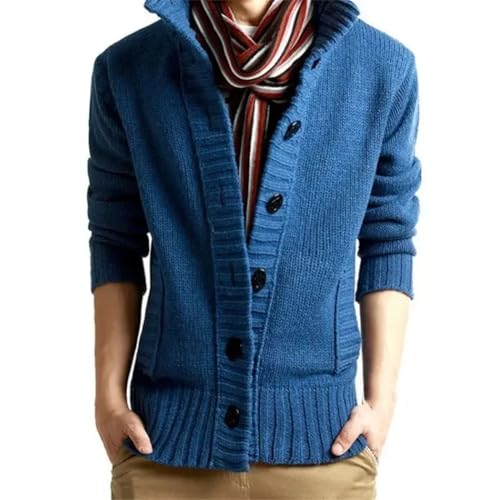 Men Thick Knit Cardigan Warm Soft Casual Sweater Top Autumn Winter Streetwear3