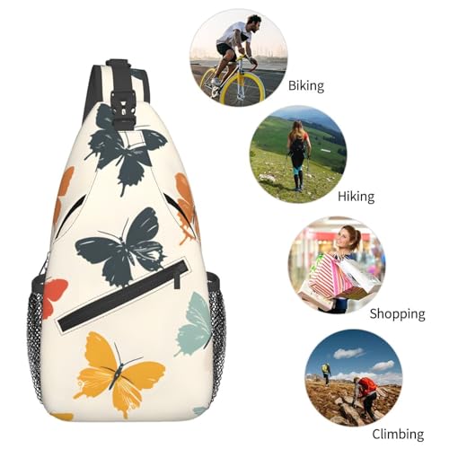 Bolso cruzado colorido con mariposas y flores para viaje miniatura 6